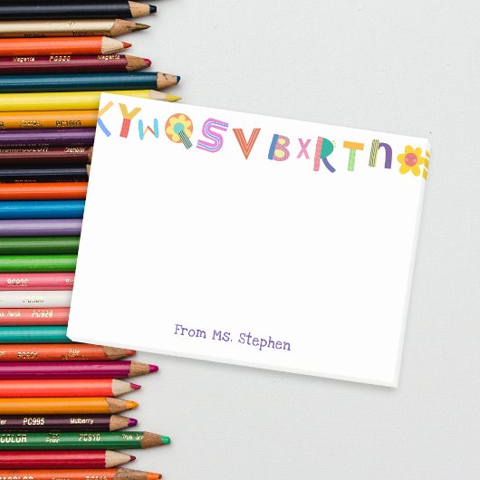 Farbenfrohe Individuelle Name Lehrerin Post-it Klebezettel