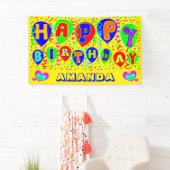Farbenfrohe individuelle Name zum Geburtstag Banner (Insitu)