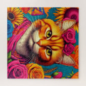 Farbenfrohe Ingwer Katzenpuzzle! Puzzle (Horizontal)