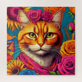Farbenfrohe Ingwer Katzenpuzzle! Puzzle