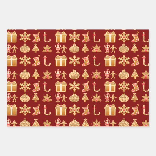 Farbenfrohe Ingwer-Ornamente Geschenkpapier Set (Vorderseite 2)