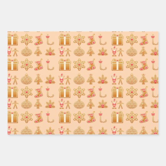 Farbenfrohe Ingwer-Ornamente Geschenkpapier Set (Vorderseite 3)