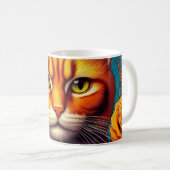 Farbenfrohe Ingwerkatze Tasse! Kaffeetasse (VorderseiteRechts)