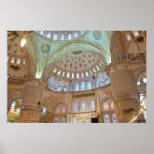 Farbenfrohe Innendecke der blauen Moschee Poster (Vorne)