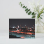 Farbenfrohe Innenstadt von Atlanta Skyline bei Nac Postkarte (Stehend Vorderseite)