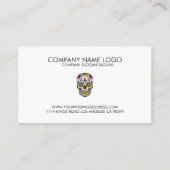 Farbenfrohe innere Flamme des Zuckerschädels Visitenkarte (Rückseite)