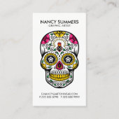 Farbenfrohe innere Flamme des Zuckerschädels Visitenkarte (Vorderseite)