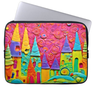 Farbenfrohe innovative Clay-Kreation Laptopschutzhülle