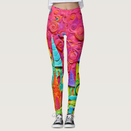 Farbenfrohe innovative Clay-Kreation Leggings