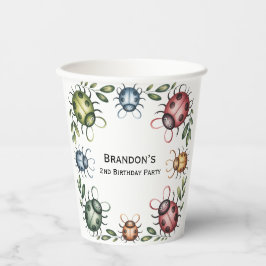 Farbenfrohe Insektenbrille 2. Geburtstagsfeier Pappbecher