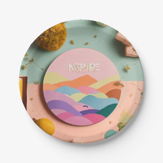 Farbenfrohe Inspiriert Designplatte" Pappteller (Vorderseite)