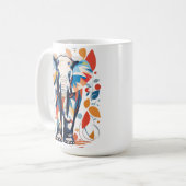 Farbenfrohe, Inspirierte Elefantengestaltung Kaffeetasse (Vorderseite Links)