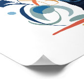 Farbenfrohe, Inspirierte Elefantengestaltung Poster (Ecke)