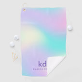Farbenfrohe Iridescent Background Monogram Golfhandtuch (Insitu)