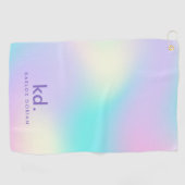 Farbenfrohe Iridescent Background Monogram Golfhandtuch (Horizontal)