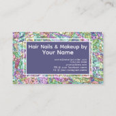 Farbenfrohe Iridescent Opal Marmor Sparkle Glitzer Visitenkarte (Rückseite)