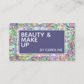 Farbenfrohe Iridescent Opal Marmor Sparkle Glitzer Visitenkarte (Vorderseite)