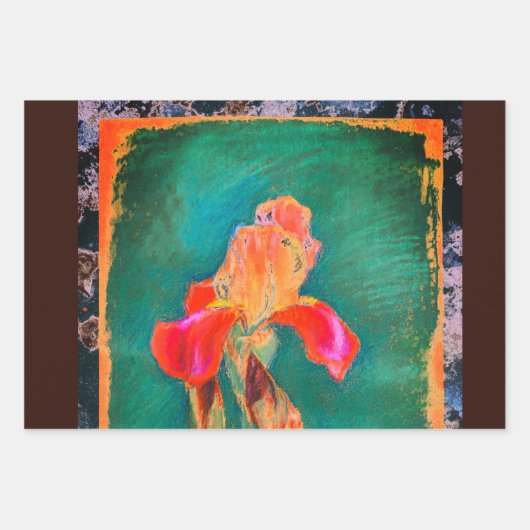 Farbenfrohe Iris-Blume Geschenkpapier Set (Vorderseite 3)