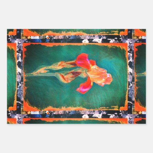 Farbenfrohe Iris-Blume Geschenkpapier Set (Vorderseite 2)