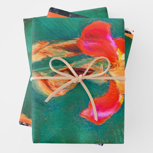 Farbenfrohe Iris-Blume Geschenkpapier Set (Beispiel)