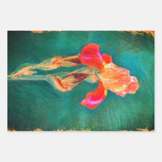 Farbenfrohe Iris-Blume Geschenkpapier Set (Vorderseite)