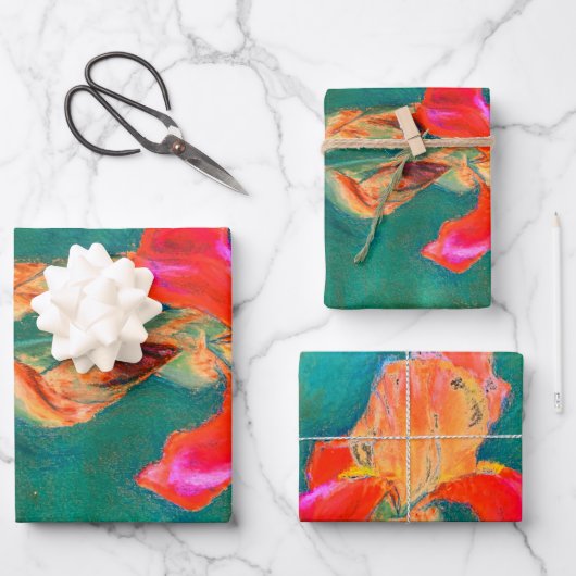 Farbenfrohe Iris-Blume Geschenkpapier Set (Vorderseite)
