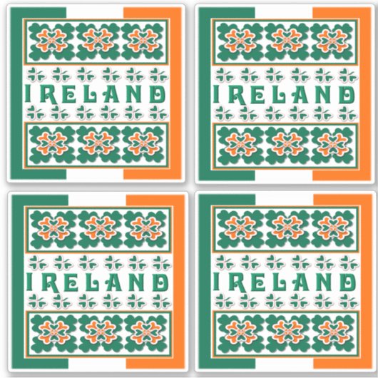 Farbenfrohe irische Kleeblatt-Design-Kontrast Aufkleber (Vorderseite)