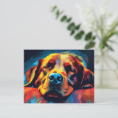 Farbenfrohe irische Setter schlafen Postkarte (Stehend Vorderseite)