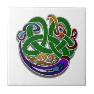 Farbenfrohe Irish Celtic Bird Design Keramik Tile Fliese