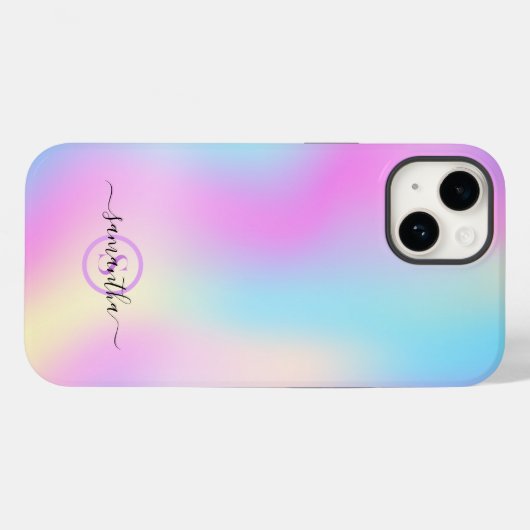 Farbenfrohe irisierende Hintergrundfarbe, Typograf Case-Mate iPhone Hülle (Rückseite (Horizontal))