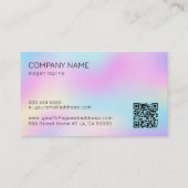 Farbenfrohe irisierende Textur Blau-Sondertypograf Visitenkarte (Rückseite)