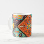 Farbenfrohe, islamisch inspirierte Fliesen. Kaffeetasse (Vorderseite Links)