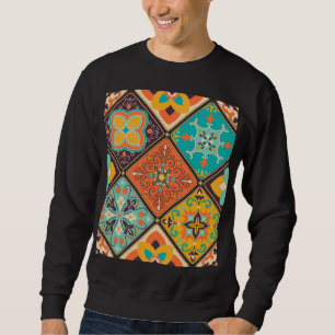 Farbenfrohe islamisch inspirierte Patchworkfliese. Sweatshirt