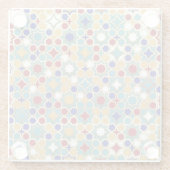 Farbenfrohe islamische Mosaike, nahtloses Muster Glasuntersetzer (Rückseite)