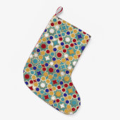 Farbenfrohe islamische Mosaike, nahtloses Muster Kleiner Weihnachtsstrumpf (Vorderansicht (hängend))