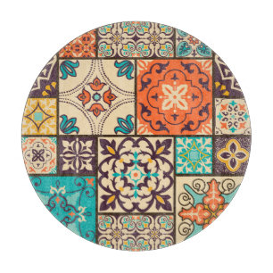 Farbenfrohe islamische Patchwork: Vintage Tile. Schneidebrett