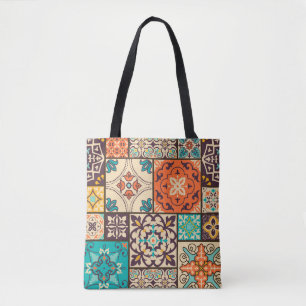 Farbenfrohe islamische Patchwork: Vintage Tile. Tasche
