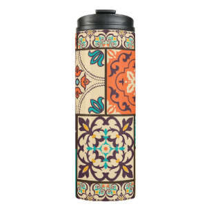 Farbenfrohe islamische Patchwork: Vintage Tile. Thermosbecher