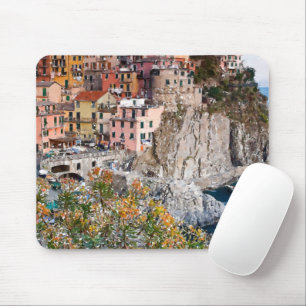 Farbenfrohe italienische Amalfiküste Aquarellmaler Mousepad