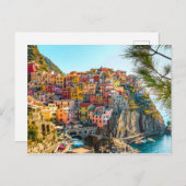 Farbenfrohe Italienische Hügellandhäuser Postkarte (Vorne/Hinten)