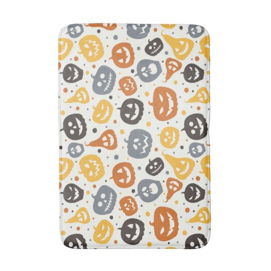 Farbenfrohe Jack-O'-Lantern-Gesichtsmuster Badematte (Vorderseite Vertikal)