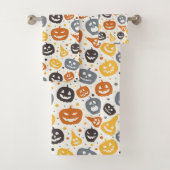Farbenfrohe Jack-O'-Lantern-Gesichtsmuster Badhandtuch Set (Insitu)