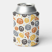 Farbenfrohe Jack-O'-Lantern-Gesichtsmuster Dosenkühler (Kanne Rückseite)