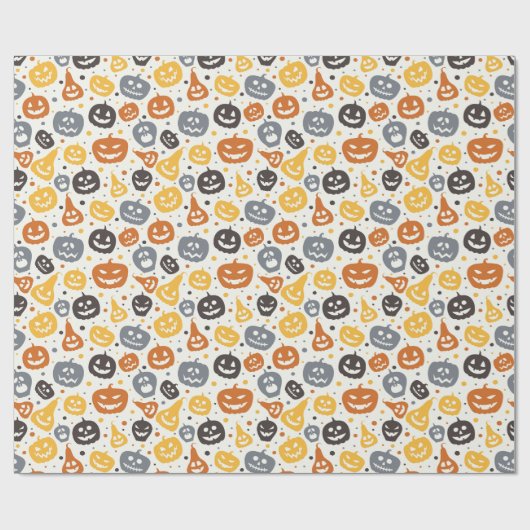 Farbenfrohe Jack-O'-Lantern-Gesichtsmuster Geschenkpapier (Flach)
