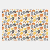 Farbenfrohe Jack-O'-Lantern-Gesichtsmuster Geschenkpapier Set (Vorderseite 3)