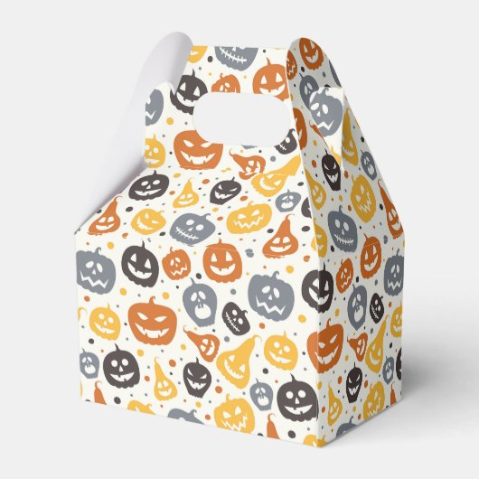 Farbenfrohe Jack-O'-Lantern-Gesichtsmuster Geschenkschachtel (Rückseite)
