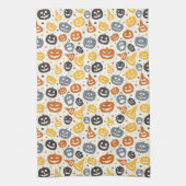 Farbenfrohe Jack-O'-Lantern-Gesichtsmuster Geschirrtuch (Vertikal)
