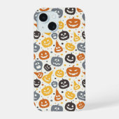 Farbenfrohe Jack-O'-Lantern-Gesichtsmuster iPhone 15 Hülle (Rückseite)