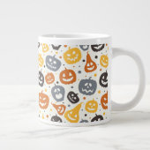 Farbenfrohe Jack-O'-Lantern-Gesichtsmuster Jumbo-Tasse (Rechts)