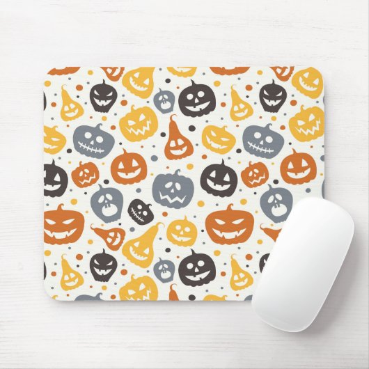Farbenfrohe Jack-O'-Lantern-Gesichtsmuster Mousepad (Mit Mouse)